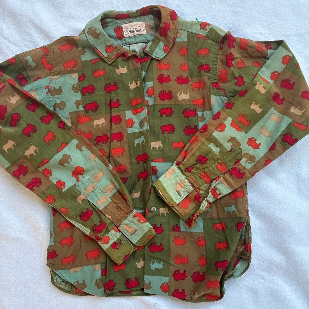 Vintage button up 100% cotton shirt
